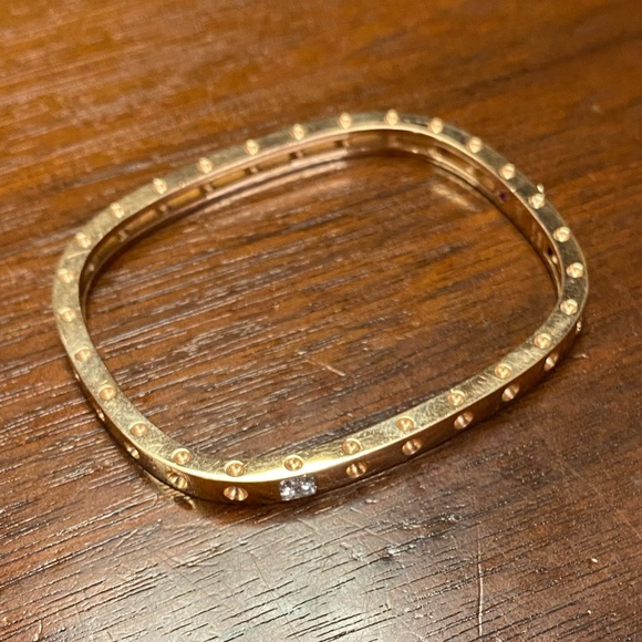 Roberto Coin Jewelry - Roberto Coin Pois Mois Diamond Accent Square Bangle Rose Gold